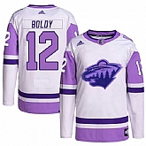 Men's Minnesota Wild #12 Matthew Boldy White Purple 2022 Stitched Jersey,baseball caps,new era cap wholesale,wholesale hats